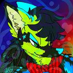    avian bow_tie bust_(disambiguation) canine clothing enfield eros_miketo feathers feral fluffy fox fur green_eyes idoodle2draw male mammal markings portrait red_eyes reptile scalie smile solo 