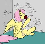  2016 animal_genitalia animal_penis cutie_mark duo english_text equine equine_penis eyes_closed feathered_wings feathers fellatio female feral fluttershy_(mlp) friendship_is_magic glory_hole hair male male/female mammal my_little_pony oral pegasus penis pink_hair sex sitting text tongue tongue_out whatsapokemon wings 