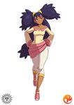  bad_deviantart_id bad_id bare_shoulders big_hair breasts brown_eyes capri_pants dark_skin gym_leader hands_on_hips head_tilt highres iris_(pokemon) long_hair maniacpaint pants pokemon pokemon_(game) pokemon_bw purple_hair sarong small_breasts smile solo two_side_up very_long_hair walking white_background wide_hips 
