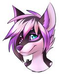  &lt;3 2016 anthro blue_eyes canine english_text female fur grey_fur grey_hair hair heterochromia lilith_nova looking_at_viewer mammal multicolored_hair nude purple_eyes purple_fur purple_hair purple_nose signature simple_background smile solo spots taykoe text white_background 