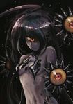  bad_id bad_pixiv_id black_hair breasts closed_mouth cyclops extra_eyes gazer_(monster_girl_encyclopedia) highres long_hair looking_at_viewer mint_chocolate monster_girl monster_girl_encyclopedia navel one-eyed slime slit_pupils small_breasts smile solo tentacles white_skin yellow_sclera 
