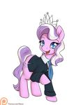  2016 aged_up alasou alpha_channel blue_eyes clothing cutie_mark diamond_tiara_(mlp) earth_pony equine eyelashes female feral friendship_is_magic hair hi_res horse looking_at_viewer mammal multicolored_hair my_little_pony open_mouth patreon pony purple_hair raised_hoof simple_background solo transparent_background two_tone_hair white_hair 