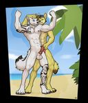  2015 anthro beach blast_mcyote canine casual_nudity coyote erection longblueclaw male male/male mammal masturbation nipples nude nude_beach nudist outside penile_masturbation penis rex_wusky seaside wusky 