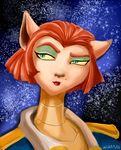  2015 animal_humanoid beauty_mark captain_amelia cat_humanoid clothed clothing disney eyeshadow feline female green_eyes hair henbe humanoid makeup mammal solo star treasure_planet uniform yellow_sclera 