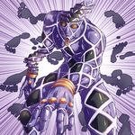  emphasis_lines footprints foreshortening gradient gradient_background highres highway_star_(stand) jojo_no_kimyou_na_bouken no_humans purple purple_background solo stand_(jojo) 