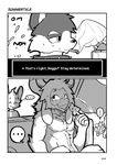  ... anthro asgore_dreemurr athletic black_and_white blush canine caprine close-up clothed clothing collar comic dessert dog doggo eating english_text food goat hi_res ice_cream male mammal monochrome nice_cream_guy nipples parasol pecs reclining screentone sound_effects speech_bubble spiked_collar text topless undertale unseen_character video_games whiteleo 