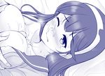  1girl blush breasts cum cum_on_body cum_on_breasts cum_on_upper_body facial hetero kantai_collection large_breasts long_hair monochrome one_eye_closed paizuri penis solo_focus torn_clothes uni8 ushio_(kantai_collection) 