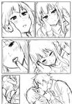  blush caress comic greyscale hug kiss kono_subarashii_sekai_ni_shukufuku_wo! megumin monochrome pajamas panties pants_pull satou_kazuma sketch underwear yanagida_fumita 