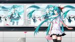  aqua_eyes aqua_hair bag dress eto hair_ribbon hatsune_miku highres long_hair petals ribbon skirt smile solo thighhighs twintails very_long_hair vocaloid world_is_mine_(vocaloid) zettai_ryouiki 