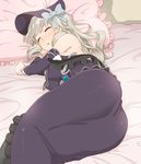  :o ass asso bad_id bad_pixiv_id bare_shoulders bed bed_sheet black_hat blonde_hair blue_bow blush bonnet bow breasts brooch closed_eyes detached_sleeves dress dungeon_and_fighter frilled_pillow frills from_behind gem hair_bow hat indoors jewelry large_breasts long_hair long_sleeves lying on_bed on_side parted_lips pillow sapphire_(stone) sideboob sleeveless sleeveless_dress solo wavy_hair wrist_cuffs 