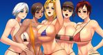  bikini blonde_hair breasts christie_(doa) dark_skin dead_or_alive dead_or_alive_5 huge_breasts lei_fang lisa_hamilton mila_(doa) red_hair sling_bikini swimsuit tenji tina_armstrong white_hair 