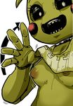  animatronic anthro avian bandanna_(artist) beakless bib bird black_sclera breasts chicken female five_nights_at_freddy&#039;s five_nights_at_freddy&#039;s_2 five_nights_at_freddy's furry machine mammal nipples open_mouth robot robot_girl simple smile solo teeth toy_chica toy_chica_(fnaf) video_games 