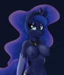  absurd_res anthro booponies breasts equine friendship_is_magic half-length_portrait hi_res horse mammal my_little_pony nude pony portrait princess_luna_(mlp) purple_background simple_background 