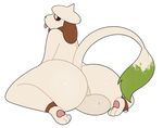  2016 alpha_channel balls big_butt butt cream_fur digital_media_(artwork) fanface fur grey_eyes looking_at_viewer looking_back male mammal nintendo paws pok&eacute;mon simple_background smeargle solo thick_thighs tongue tongue_out transparent_background video_games 