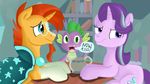  2016 cutie_mark dargon equine eyewear female feral friendship_is_magic glasses green_eyes group hair hooves horn inside jbond long_hair looking_at_viewer male mammal my_little_pony spike_(mlp) starlight_glimmer_(mlp) sunburst_(mlp) teapot unicorn young 