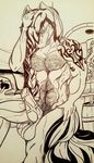  animal_genitalia animal_penis anthro balls big_balls body_hair chest_hair equine_penis hairy happy_trail male monochrome muscular my_little_pony penis pubes solo tattoo watercolor_(artist) 