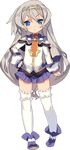  :&lt; absurdres blade_(galaxist) blue_eyes closed_mouth full_body grey_hair hairband highres lucille_aleister official_art pleated_skirt pop-up_story school_uniform skirt solo st._feles_gakuen_uniform thighhighs transparent_background v-shaped_eyebrows white_legwear 
