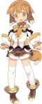  absurdres animal_ears blade_(galaxist) blush brown_eyes brown_hair dog_ears dog_tail dogboy full_body highres male_focus official_art open_mouth pop-up_story short_shorts shorts solo st._feles_gakuen_uniform tail thighhighs transparent_background white_legwear yuuri_lessen 