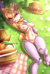  2016 anthro areola big_breasts breasts bunnie_rabbot clitoris erect_nipples female hair hand_on_breast hi_res lagomorph looking_at_viewer mammal navel nipples nude pussy rabbit sallyhot smile solo sonic_(series) 