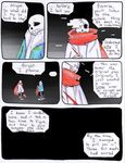  aftertale animated_skeleton blood bone clothed clothing comic dialogue english_text geno_sans_(aftertale)_(character) loverofpiggies male not_furry sans_(undertale) scarf skeleton text undead undertale video_games wounded 