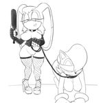  2016 anthro areola bdsm big_breasts breasts chipmunk duo erect_nipples female hi_res huge_breasts lagomorph mammal mature_female nipples petplay pussy rabbit ravnic rodent roleplay sally_acorn sonic_(series) vanilla_the_rabbit 