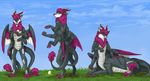  ambiguous_gender canine dragon dragonwolf hybrid kestrels_(artist) mammal multi_arm multi_limb multi_tail paws talonius_(character) taur wings wolf 