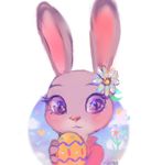  blush carrot cute disney easter easter_egg easter_eggs female flower food fur grey_fur holidays judy_hopps lagomorph long_ears mammal mirayue plant purple_eyes rabbit solo vegetable zootopia 