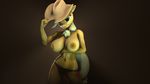  16:9 2016 3d_(artwork) anthro anthrofied applejack_(mlp) big_breasts blonde_hair breasts clothed clothing cowboy_hat cutie_mark digital_media_(artwork) earth_pony equine female friendship_is_magic green_eyes hair hat hi_res hooves-art_(artist) horse huge_breasts looking_at_viewer mammal my_little_pony navel pony simple_background smile solo source_filmmaker standing 