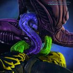  3d_(artwork) alien alien_(franchise) anal anal_penetration animal_genitalia animal_penis anthro anus arthropod butt close-up cowgirl_position detailed digital_media_(artwork) dripping duo erection feral gaping gaping_anus hi_res insect interspecies leaking male male/male mutual_penetration nude on_top peeing peeing_inside penetration penis prehensile_penis purple_body purple_penis salireths sex slimy snakehead404 straddling unusual_penis urine urine_in_ass watersports wet xenomorph yellow_body 