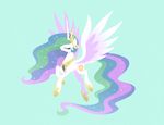  2016 animated blue_background crown cutie_mark equine equum_amici eyes_closed feathered_wings feathers female feral flying friendship_is_magic fur hair hexfloog horn jewelry mammal multicolored_hair my_little_pony necklace princess_celestia_(mlp) simple_background solo spread_wings white_feathers white_fur winged_unicorn wings 