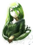  bad_id bad_pixiv_id collarbone copyright_request green green_eyes green_hair kawazu long_hair solo 