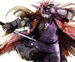  bad_pixiv_id gloves koku_666 long_hair mask okikurumi_(ookami) ookami_(game) personification solo sword weapon wolf 