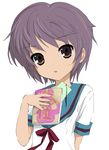  bad_id bad_pixiv_id book bookmark brown_eyes flat_chest grey_hair highres kita_high_school_uniform kohinore nagato_yuki open_mouth school_uniform serafuku short_hair solo suzumiya_haruhi_no_yuuutsu 