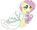  clothing cutie_mark dress equine feathered_wings feathers female feral fluttershy_(mlp) friendship_is_magic hair horse long_hair mammal my_little_pony pink_hair pony simple_background solo white_background wings 