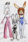  2016 animal_humanoid anthro beatrix beatrix_farmer bow_tie breasts buckteeth choker cleavage clothed clothing crossover danni disney elbow_gloves eyes_closed female gloves group hair hi_res humanoid humor judy_hopps lagomorph long_ears mammal movie nervous open_mouth pink_nose playboy playboy_bunny rabbit rabbit_humanoid red_hair simple_background sketch small_breasts steve_gallacci teeth zootopia 