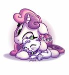  2016 bobdude0 cat duo equine eyes_closed feline female feral friendship_is_magic fur hair hooves horn mammal multicolored_hair my_little_pony one_eye_closed opalescence_(mlp) open_mouth pink_hair purple_hair smile sweetie_belle_(mlp) two_tone_hair unicorn whiskers white_fur 