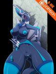  anthro anthrofied areola armor big_breasts blush breasts claws clitoris clothed clothing dialga dragon female garter_belt garter_straps hi_res legendary_pok&eacute;mon legwear lips navel nintendo nipples nude partially_clothed pok&eacute;mon pok&eacute;morph pussy r-mk red_eyes solo stockings thick_thighs video_games voluptuous wide_hips wounded 