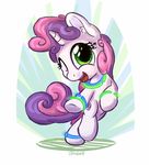  2016 bobdude0 equine female feral friendship_is_magic green_eyes hair hooves horn looking_at_viewer mammal multicolored_hair my_little_pony one_eye_closed open_mouth solo sweetie_belle_(mlp) two_tone_hair unicorn young 