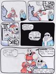  aftertale animated_skeleton bone clothed clothing comic dialogue english_text eye_patch eyewear female fish group loverofpiggies male marine papyrus_(undertale) protagonist_(undertale) sans_(undertale) skeleton text undead undertale undyne video_games 