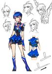  1girl arcee autobot blue_eyes boots personification ryuusei_(mark_ii) short_hair skirt transformers transformers_prime weapon 