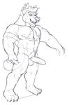  anthro balls body_hair canine elias fur humanoid_penis male mammal nipples nude penis piercing wolf wolfyama 