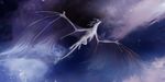  ambiguous_gender dragon feral flying glowing glowing_eyes ishiru scales sky star white_eyes white_scales 