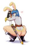  1boy ass blue_eyes blue_hair fire_emblem huge_ass looking_at_viewer looking_back male_focus marth sword thick_thighs yellow_kirby 
