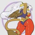  2016 anthro areola avante92 avian big_breasts breasts clothing cosplay erect_nipples feathered_wings feathers female friendship_is_magic gilda_(mlp) gryphon hair hi_res long_hair my_little_pony nipples shantae solo wings 