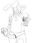  animatronic cum erection five_nights_at_freddy&#039;s five_nights_at_freddy&#039;s_2 lagomorph machine mammal monochrome penis rabbit robot unnecessaryfansmut video_games 