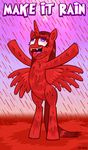  2016 abstract_background blood cloud curtsibling cutie_mark detailed_background digital_media_(artwork) dripping english_text equine fangs female friendship_is_magic hair horn horse inverted_cross looking_up mammal my_little_pony open_mouth parody pony purple_eyes raining sky solo text tongue tongue_out twilight_sparkle_(mlp) watermark white_sclera winged_unicorn wings 