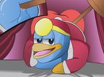  anal anus ass_up backsack balls bent_over butt clothed clothing cum cum_in_ass cum_inside curtains hammer hi_res king_dedede kirby_(series) looking_at_viewer nintendo open_mouth partially_clothed pawn saliva simple_background solo tools video_games 