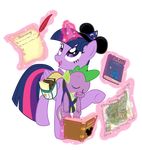  alpha_channel bags book checklist cutie_mark disney equine feathered_wings feathers female feral friendship_is_magic fur hair horn horse levitation loose_feather lostinthetrees_(artist) magic magic_glow male mammal map mickey_mouse_ears multicolored_hair my_little_pony open_mouth pony purple_eyes purple_fur quill simple_background smile solo spike_(mlp) transparent_background twilight_sparkle_(mlp) two_tone_hair unicorn winged_unicorn wings 