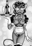  alcohol apron beverage breasts clothing cosplay dark_fur dark_nipples eyewear food fur glasses maid_uniform mammal mouse nipples poppy_mouse pubes pussy rodent style_wager stylewager uniform wine wine_glass 