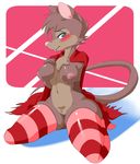  abstract_background anthro blue_eyes blush breasts cape chest_tuft clothing female hi_res honky-kat legwear mammal mrs_brisby nipples pose pussy rodent solo the_secret_of_nimh thigh_highs tuft voluptuous 